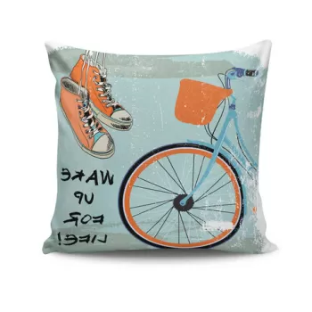 Perna decorativa, NKRLNT-058, 43x43 cm, 50% Bumbac / 50% Poliester, Multicolor imagine