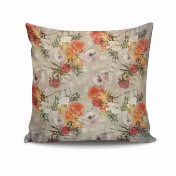 Perna decorativa, NKRLNT-061, 43x43 cm, 50% Bumbac / 50% Poliester, Multicolor imagine