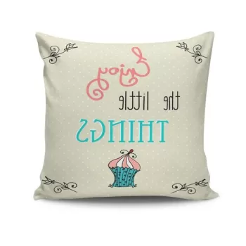 Perna decorativa, NKRLNT-063, 43x43 cm, 50% Bumbac / 50% Poliester, Multicolor imagine