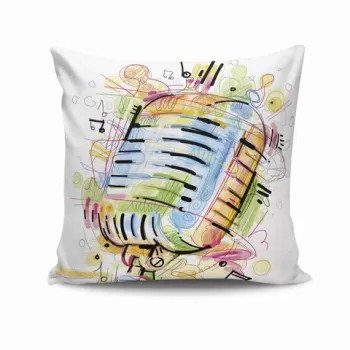 Perna decorativa, NKRLNT-068, 43x43 cm, 50% Bumbac / 50% Poliester, Multicolor imagine