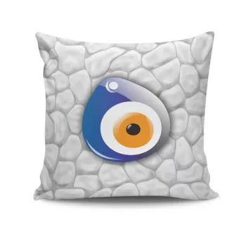 Perna decorativa, NKRLNT-069, 43x43 cm, 50% Bumbac / 50% Poliester, Multicolor imagine