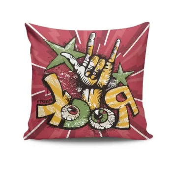 Perna decorativa, NKRLNT-072, 43x43 cm, 50% Bumbac / 50% Poliester, Multicolor imagine