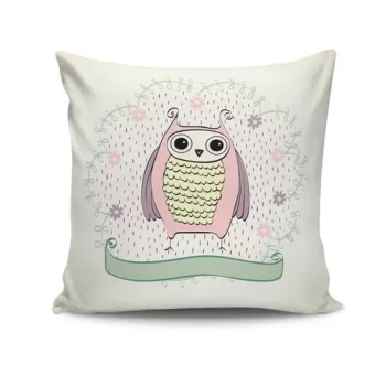 Perna decorativa, NKRLNT-073, 43x43 cm, 50% Bumbac / 50% Poliester, Multicolor imagine