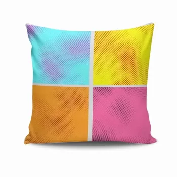 Perna decorativa, NKRLNT-075, 43x43 cm, 50% Bumbac / 50% Poliester, Multicolor imagine