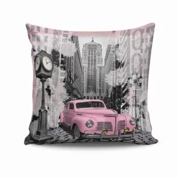 Perna decorativa, NKRLNT-077, 43x43 cm, 50% Bumbac / 50% Poliester, Multicolor imagine