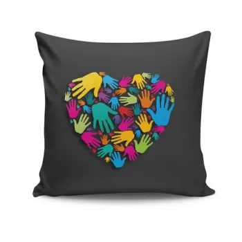 Perna decorativa, NKRLNT-080, 43x43 cm, 50% Bumbac / 50% Poliester, Multicolor imagine