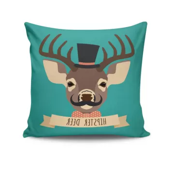 Perna decorativa, NKRLNT-086, 43x43 cm, 50% Bumbac / 50% Poliester, Multicolor imagine