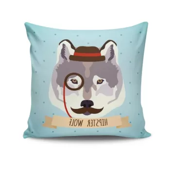 Perna decorativa, NKRLNT-087, 43x43 cm, 50% Bumbac / 50% Poliester, Multicolor imagine