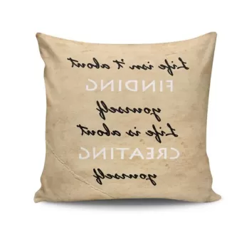 Perna decorativa, NKRLNT-090, 43x43 cm, 50% Bumbac / 50% Poliester, Multicolor imagine