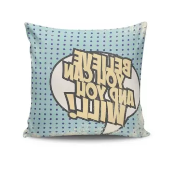 Perna decorativa, NKRLNT-092, 43x43 cm, 50% Bumbac / 50% Poliester, Multicolor imagine