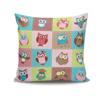 Perna decorativa, NKRLNT-097, 43x43 cm, 50% Bumbac / 50% Poliester, Multicolor imagine