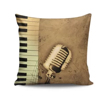 Perna decorativa, NKRLNT-107, 43x43 cm, 50% Bumbac / 50% Poliester, Multicolor imagine