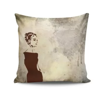 Perna decorativa, NKRLNT-109, 43x43 cm, 50% Bumbac / 50% Poliester, Multicolor imagine