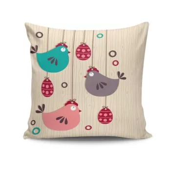 Perna decorativa, NKRLNT-120, 43x43 cm, 50% Bumbac / 50% Poliester, Multicolor imagine