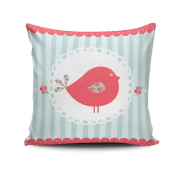 Perna decorativa, NKRLNT-123, 43x43 cm, 50% Bumbac / 50% Poliester, Multicolor imagine