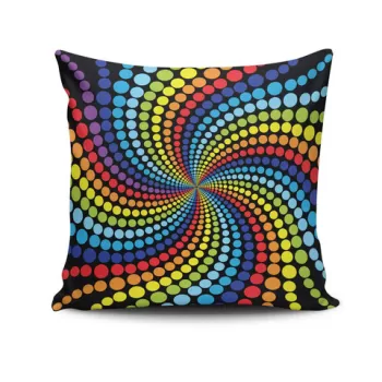 Perna decorativa, NKRLNT-124, 43x43 cm, 50% Bumbac / 50% Poliester, Multicolor imagine