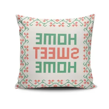 Perna decorativa, NKRLNT-134, 43x43 cm, 50% Bumbac / 50% Poliester, Multicolor imagine