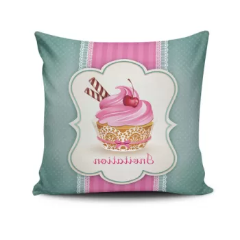 Perna decorativa, NKRLNT-135, 43x43 cm, 50% Bumbac / 50% Poliester, Multicolor imagine