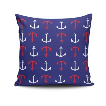 Perna decorativa, NKRLNT-146, 43x43 cm, 50% Bumbac / 50% Poliester, Multicolor imagine