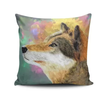 Perna decorativa, NKRLNT-174, 43x43 cm, 50% Bumbac / 50% Poliester, Multicolor imagine