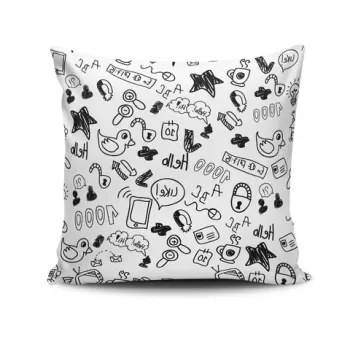 Perna decorativa, NKRLNT-179, 43x43 cm, 50% Bumbac / 50% Poliester, Multicolor imagine