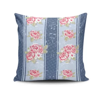 Perna decorativa, NKRLNT-180, 43x43 cm, 50% Bumbac / 50% Poliester, Multicolor imagine