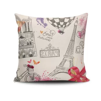 Perna decorativa, NKRLNT-181, 43x43 cm, 50% Bumbac / 50% Poliester, Multicolor imagine