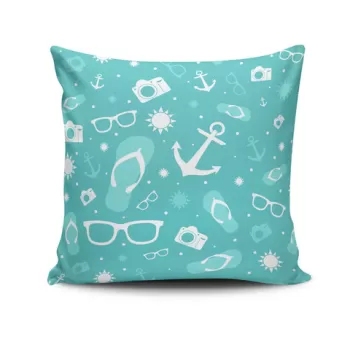 Perna decorativa, NKRLNT-188, 43x43 cm, 50% Bumbac / 50% Poliester, Multicolor imagine