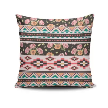 Perna decorativa, NKRLNT-189, 43x43 cm, 50% Bumbac / 50% Poliester, Multicolor imagine