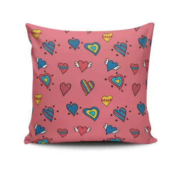 Perna decorativa, NKRLNT-196, 43x43 cm, 50% Bumbac / 50% Poliester, Multicolor imagine