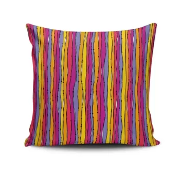 Perna decorativa, NKRLNT-210, 43x43 cm, 50% Bumbac / 50% Poliester, Multicolor imagine