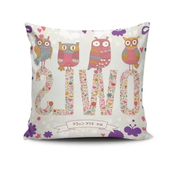 Perna decorativa, NKRLNT-216, 43x43 cm, 50% Bumbac / 50% Poliester, Multicolor imagine