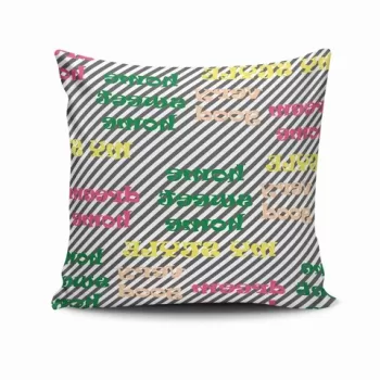 Perna decorativa, NKRLNT-221, 43x43 cm, 50% Bumbac / 50% Poliester, Multicolor imagine