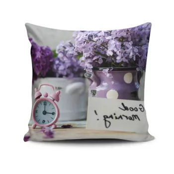 Perna decorativa, NKRLNT-222, 43x43 cm, 50% Bumbac / 50% Poliester, Multicolor imagine