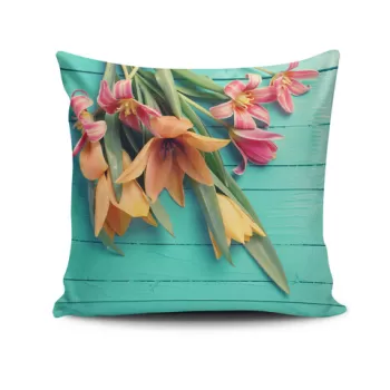 Perna decorativa, NKRLNT-236, 43x43 cm, 50% Bumbac / 50% Poliester, Multicolor imagine
