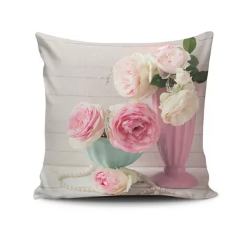Perna decorativa, NKRLNT-250, 43x43 cm, 50% Bumbac / 50% Poliester, Multicolor imagine