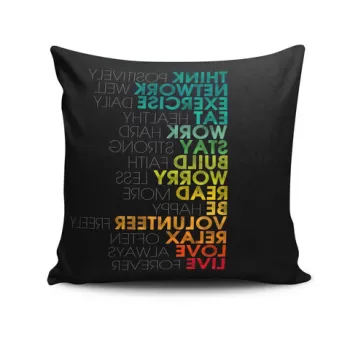 Perna decorativa, NKRLNT-263, 43x43 cm, 50% Bumbac / 50% Poliester, Multicolor imagine