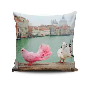 Perna decorativa, NKRLNT-272, 43x43 cm, 50% Bumbac / 50% Poliester, Multicolor imagine