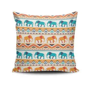 Perna decorativa, NKRLNT-279, 43x43 cm, 50% Bumbac / 50% Poliester, Multicolor imagine