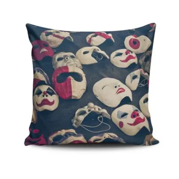 Perna decorativa, NKRLNT-281, 43x43 cm, 50% Bumbac / 50% Poliester, Multicolor imagine