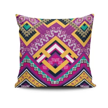 Perna decorativa, NKRLNT-285, 43x43 cm, 50% Bumbac / 50% Poliester, Multicolor imagine