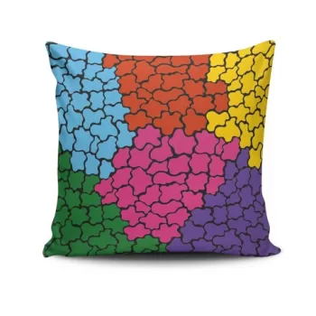 Perna decorativa, NKRLNT-290, 43x43 cm, 50% Bumbac / 50% Poliester, Multicolor imagine