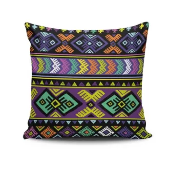 Perna decorativa, NKRLNT-298, 43x43 cm, 50% Bumbac / 50% Poliester, Multicolor imagine