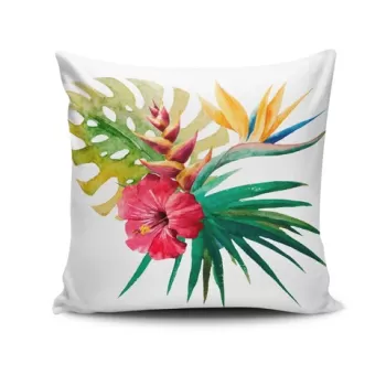 Perna decorativa, NKRLNT-304, 43x43 cm, 50% Bumbac / 50% Poliester, Multicolor imagine