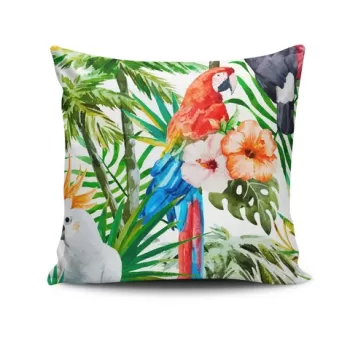 Perna decorativa, NKRLNT-305, 43x43 cm, 50% Bumbac / 50% Poliester, Multicolor imagine