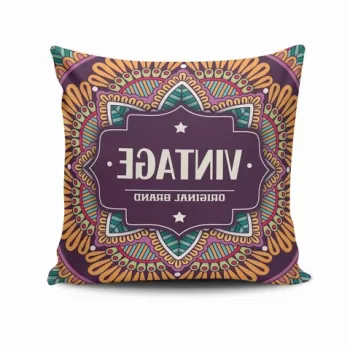 Perna decorativa, NKRLNT-308, 43x43 cm, 50% Bumbac / 50% Poliester, Multicolor imagine