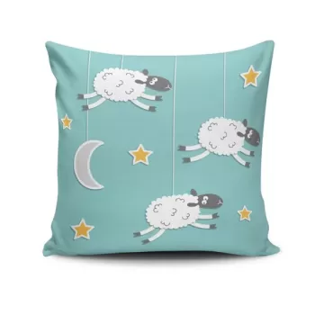 Perna decorativa, NKRLNT-311, 43x43 cm, 50% Bumbac / 50% Poliester, Multicolor imagine