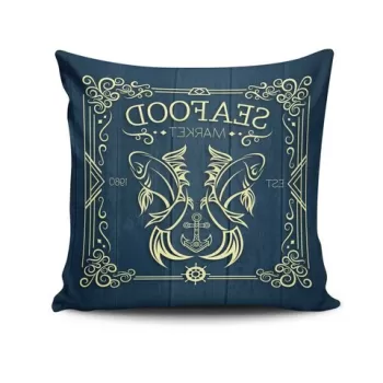 Perna decorativa, NKRLNT-312, 43x43 cm, 50% Bumbac / 50% Poliester, Multicolor imagine