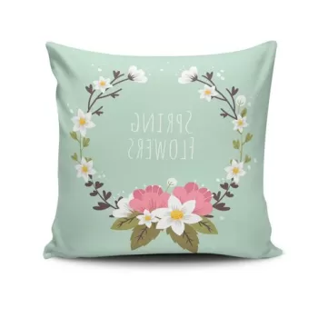 Perna decorativa, NKRLNT-314, 43x43 cm, 50% Bumbac / 50% Poliester, Multicolor imagine