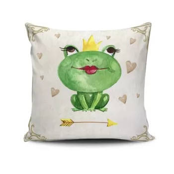 Perna decorativa, NKRLNT-315, 43x43 cm, 50% Bumbac / 50% Poliester, Multicolor imagine